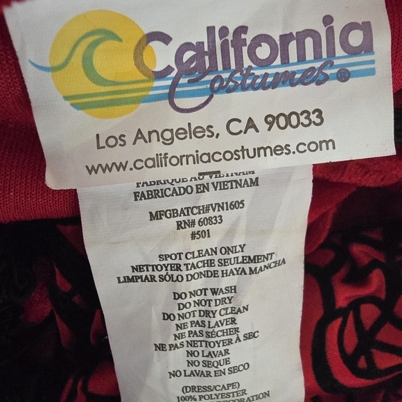 California Costumes Red and Black Dress with Wings Women's XS - Picture 5 of 6